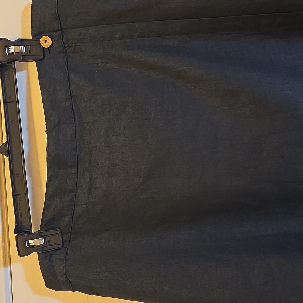 Reistor Black A-Line Sustainable Linen Overlap Midi Skirt - Large NWT - Picture 10 of 16